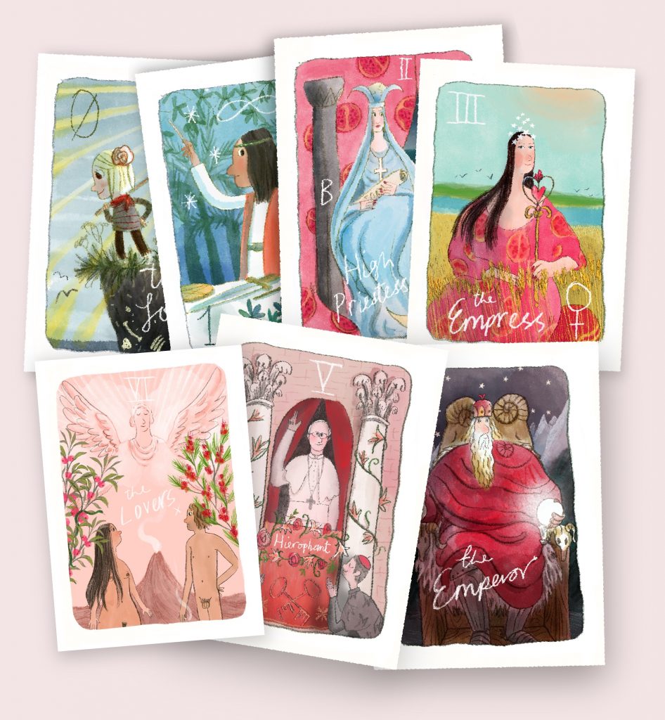 Spread of tarot cards
